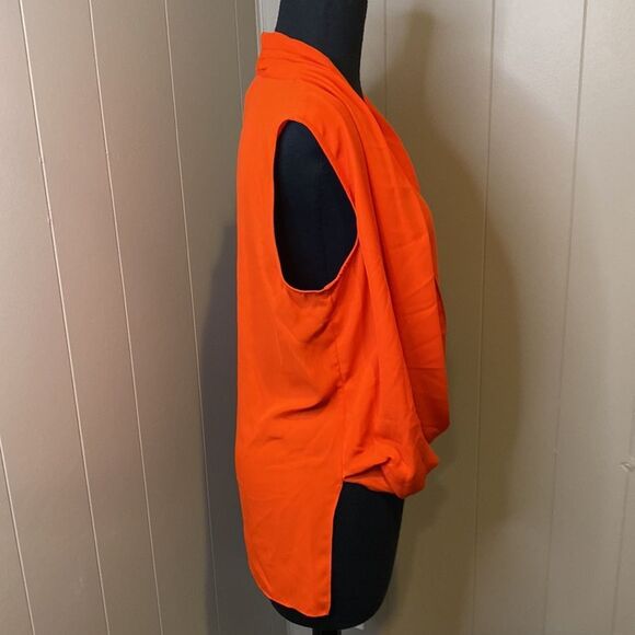 Vince Camuto Small Sleeveless Blouse High Low Hem Attached Cowl/Wrap - Picture 3 of 7